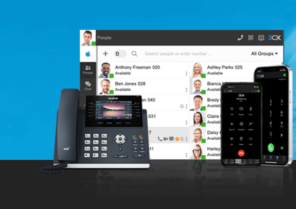 Page d’accueil du concurrent 3CX