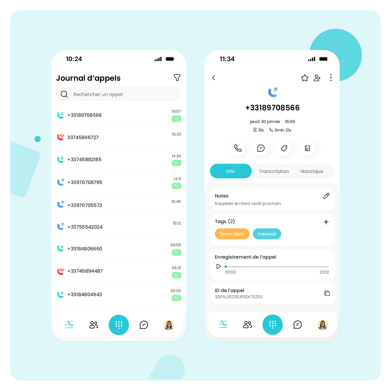 Conservez tout Ringover dans votre poche