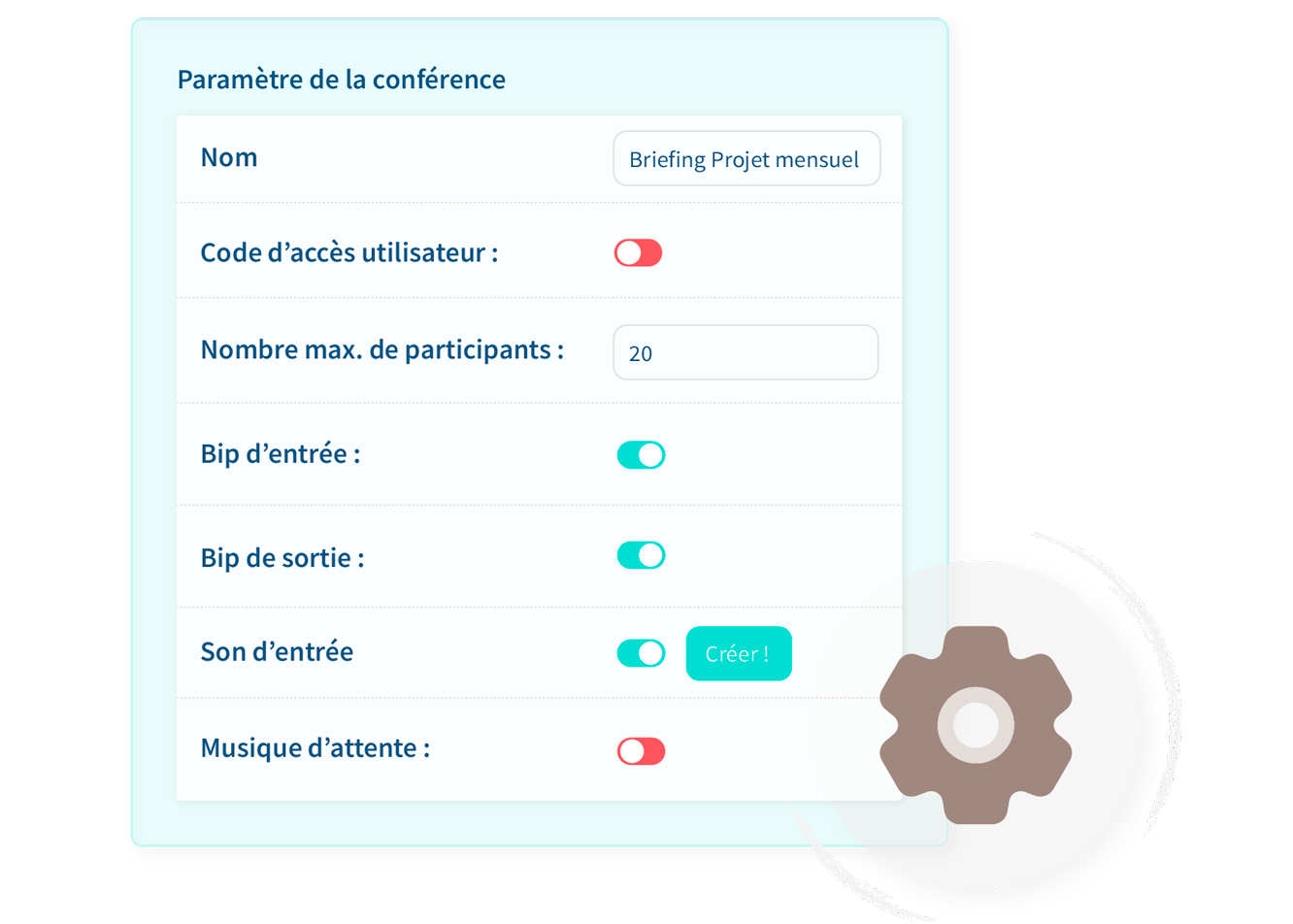 Paramétrez vos conférences à votre guise