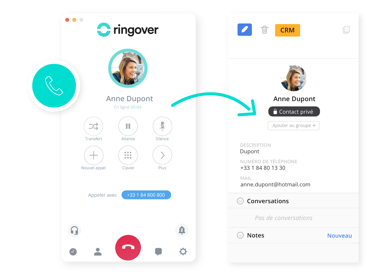 Créez automatiquement la fiche contact dans votre outil