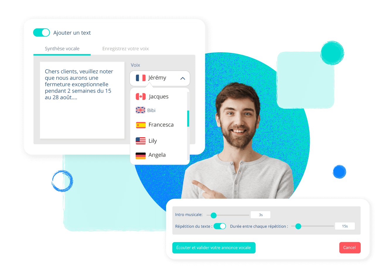 Utilisez le studio en ligne Ringover pour créer des annonces vocales hyper professionnelles