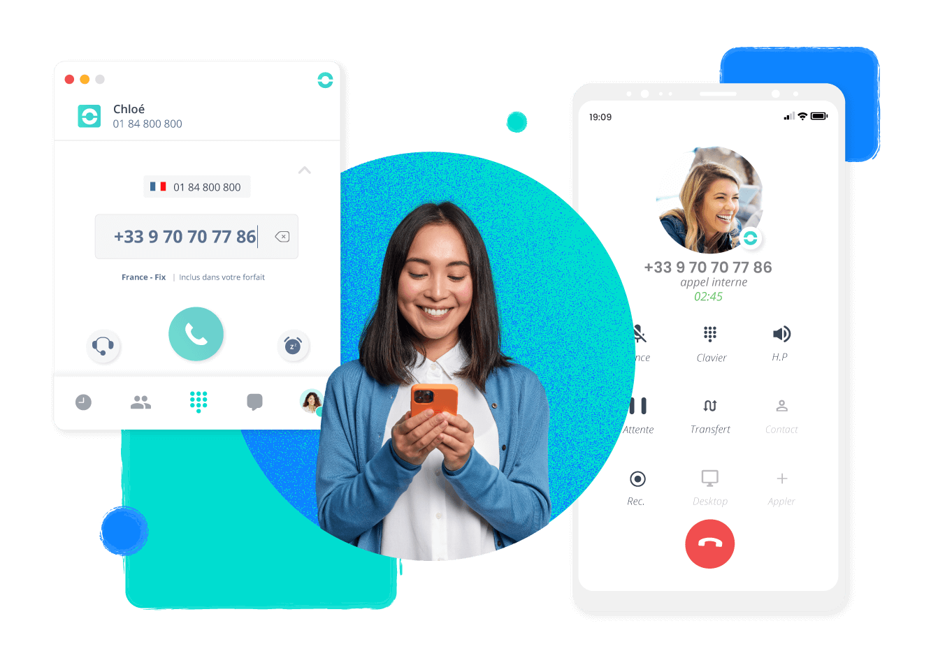 Passez et recevez tous vos appels internes au bureau ou en mobilité