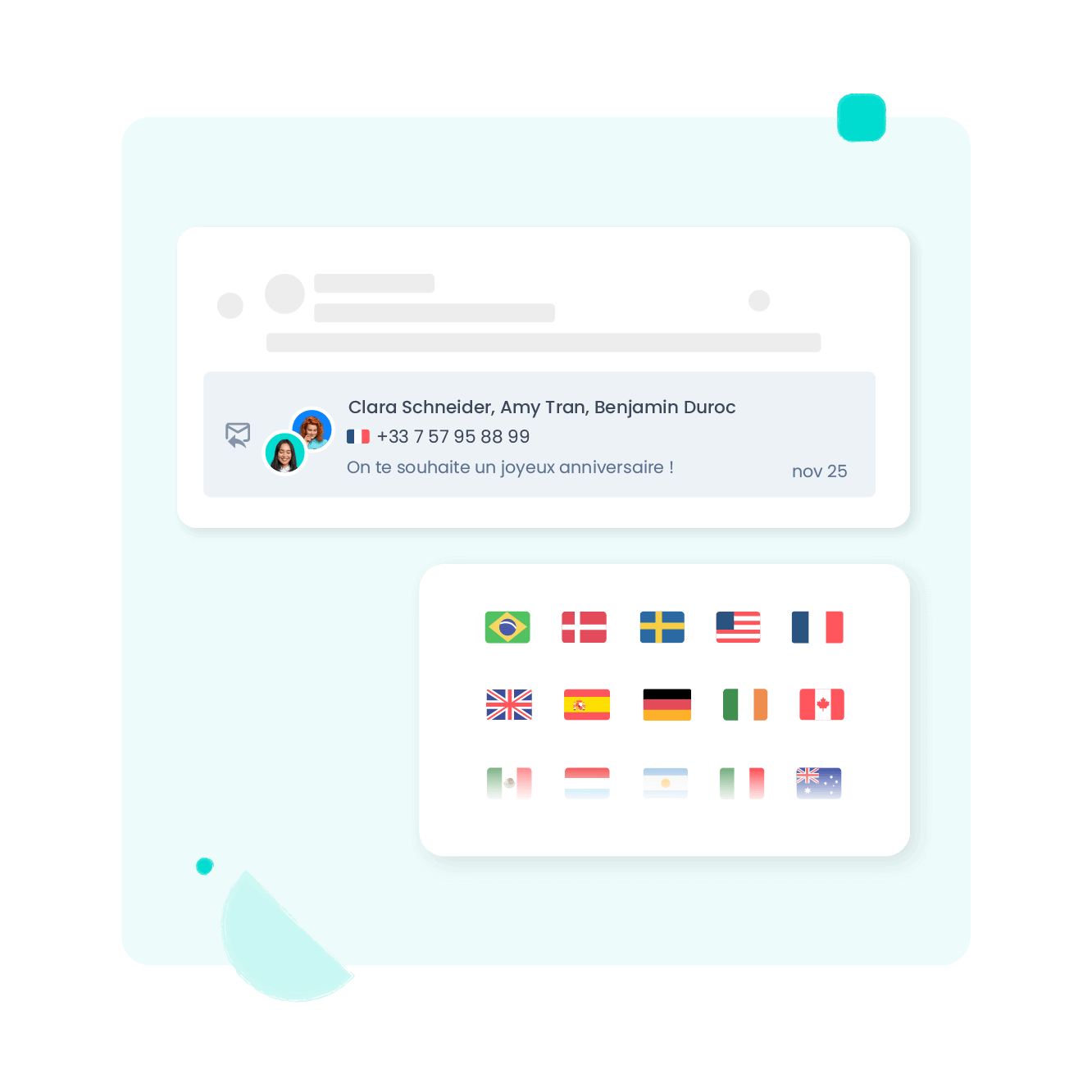 Envoyez et recevez des SMS avec vos clients dans le monde entier