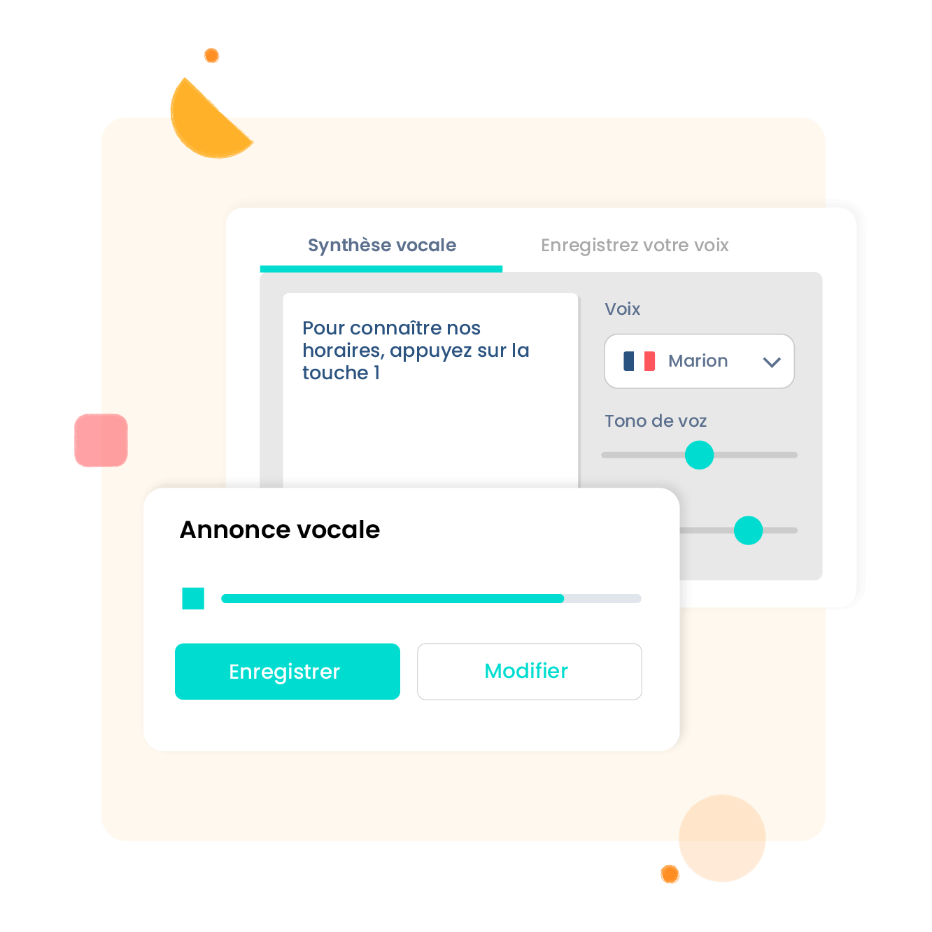 Renvoi vers des annonces vocales