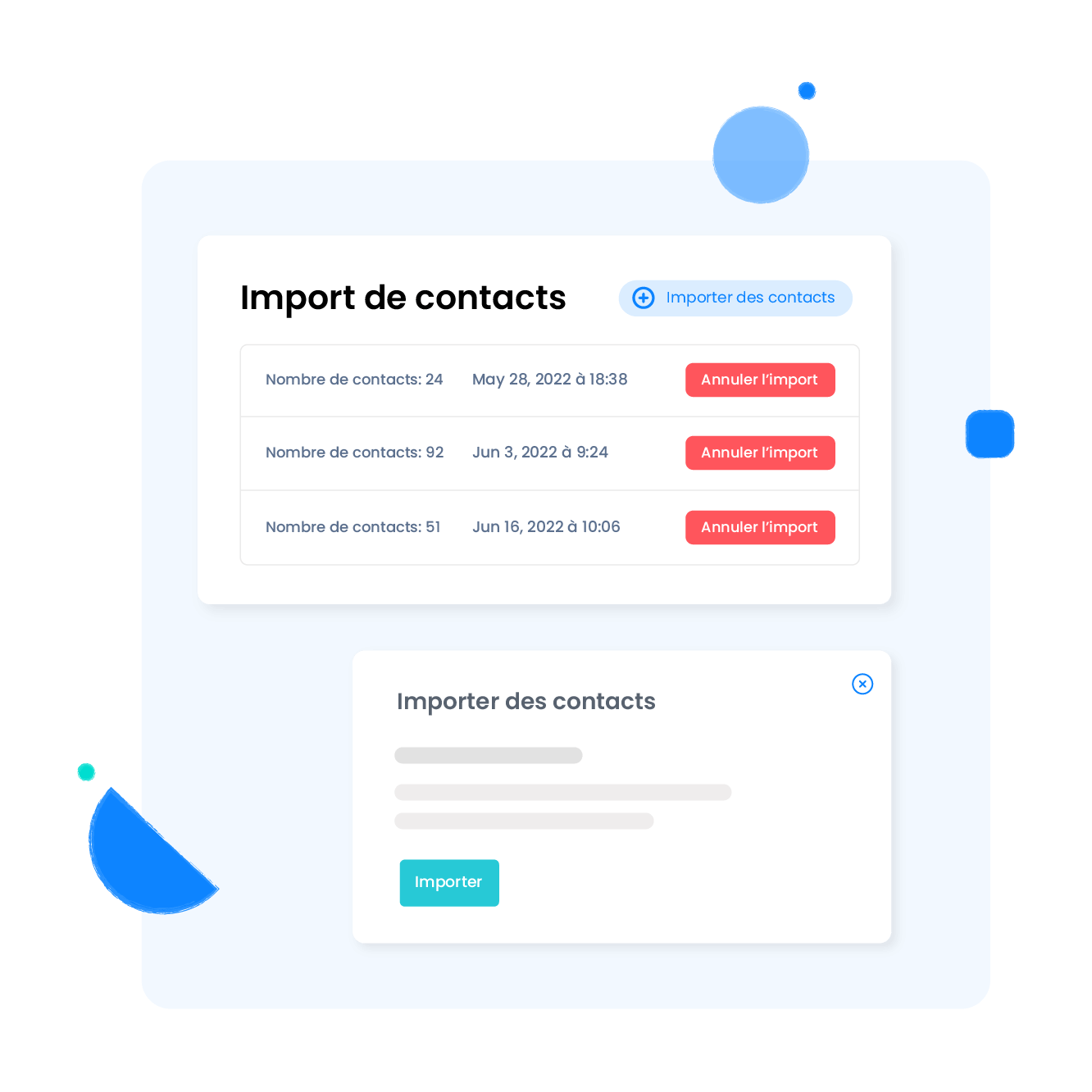 Importez et mettez à jour vos contacts simplement