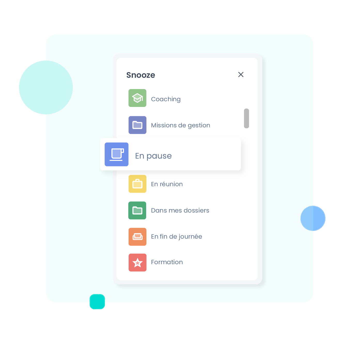 Personnalisez vos motifs d’indisponibilité