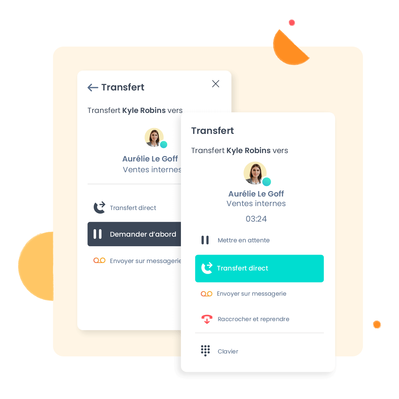 Consultez votre collègue avant de transférer l’appel