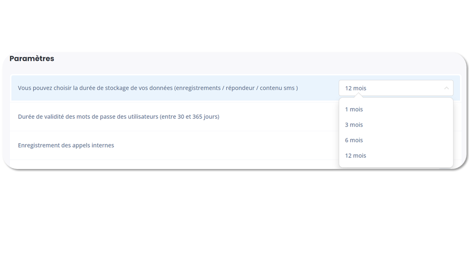 Paramétrer la durée de stockage de vos données