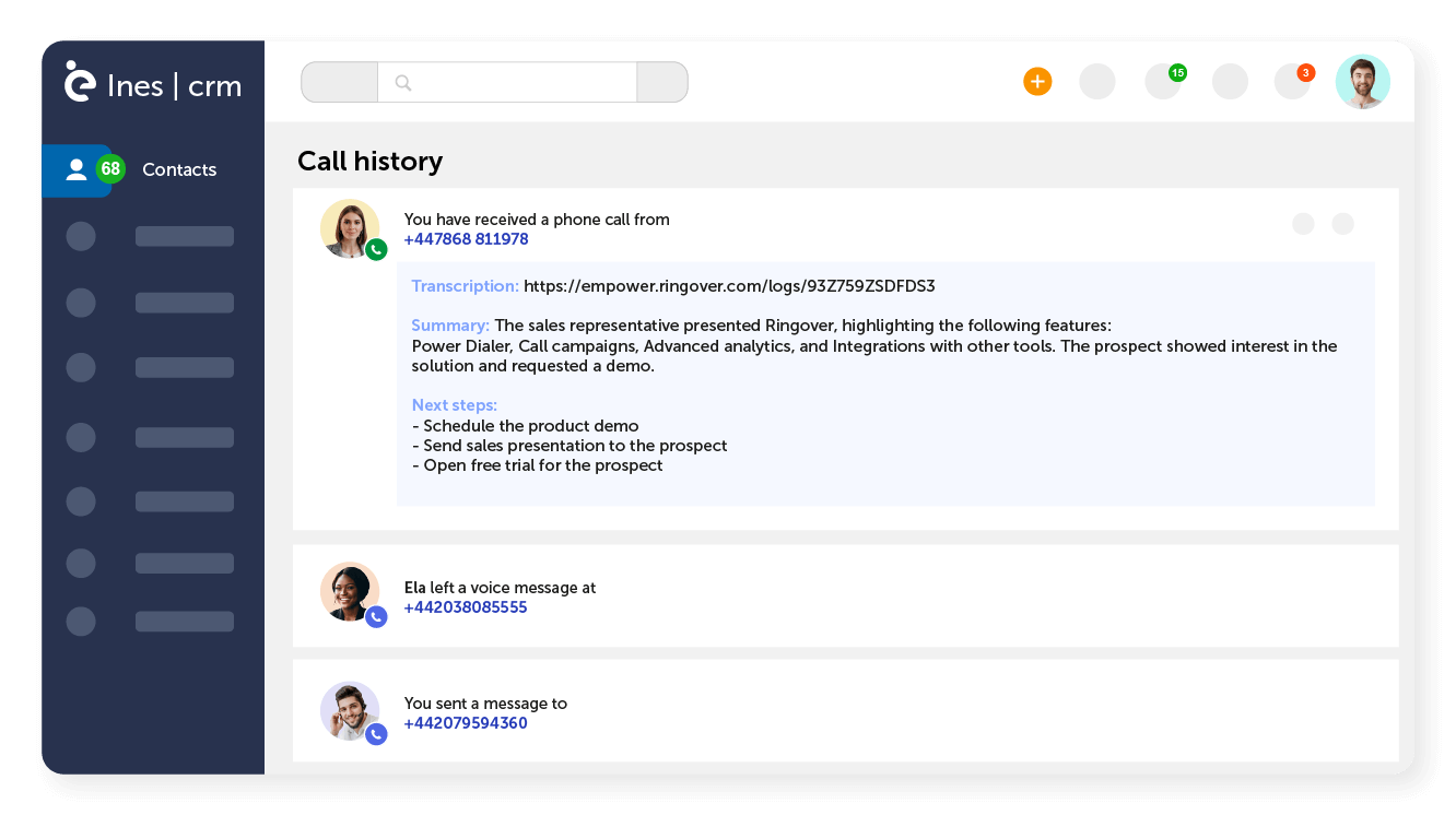 Extract insights from each conversation