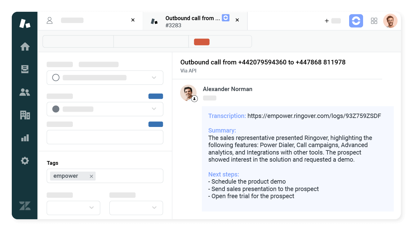Extract insights from each conversation