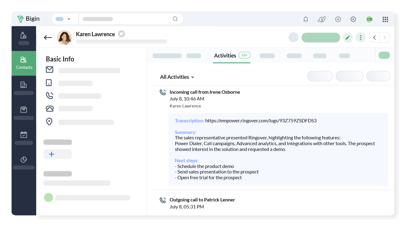 Extract insights from each conversation