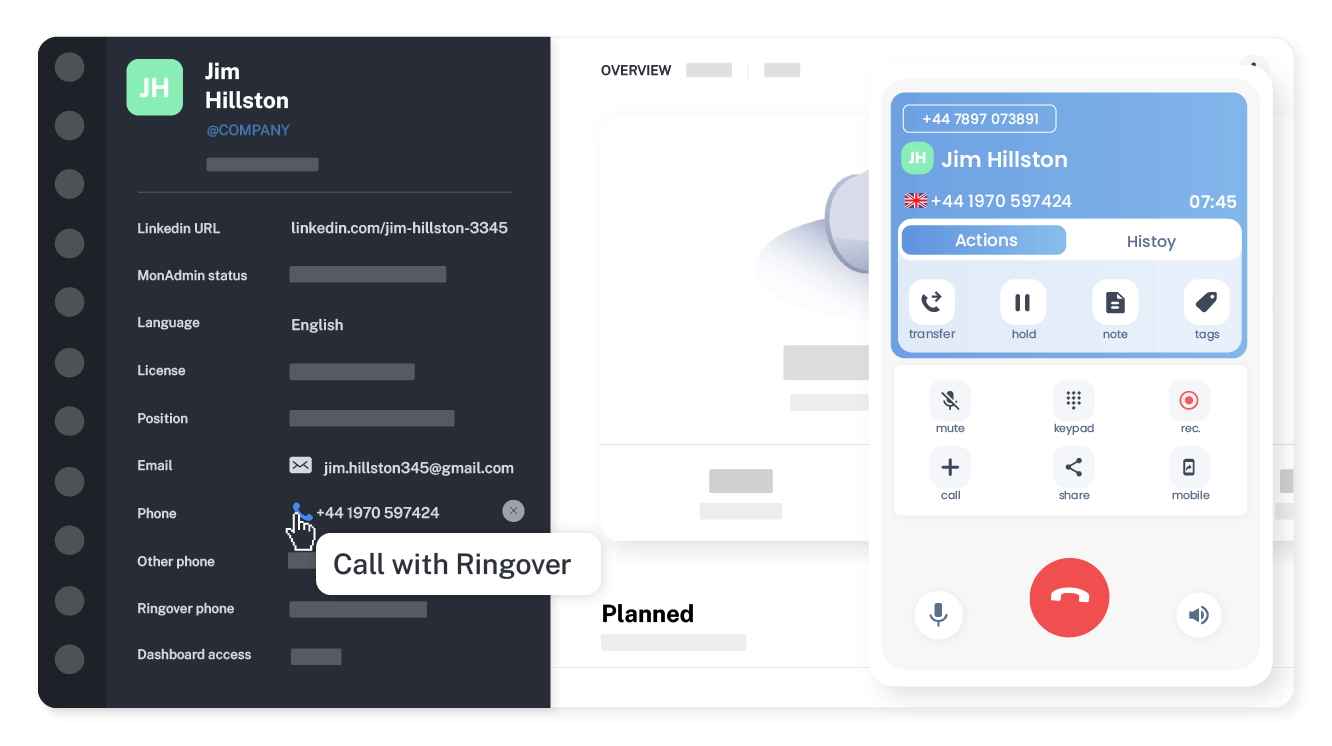 Call your customers in one click