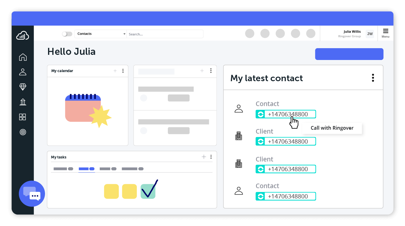Call in 1 click from Sellsy