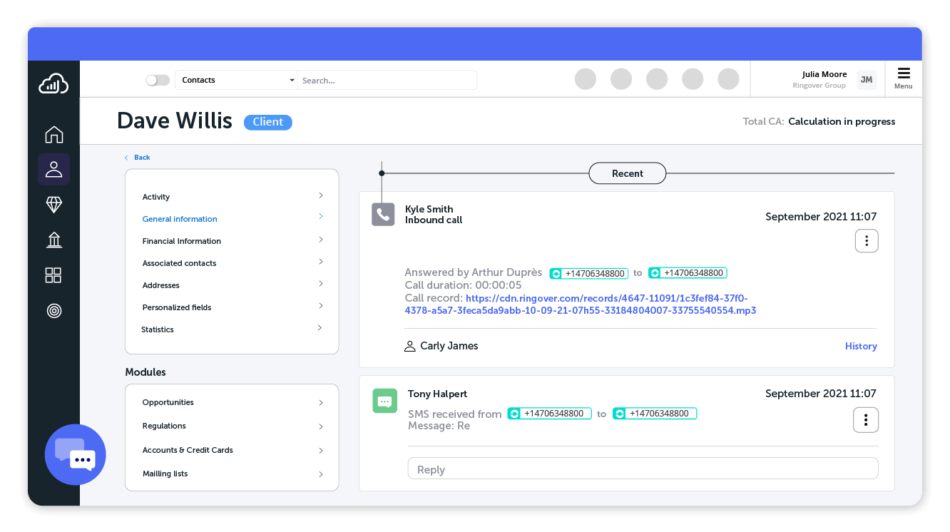 Your call history all in one place!