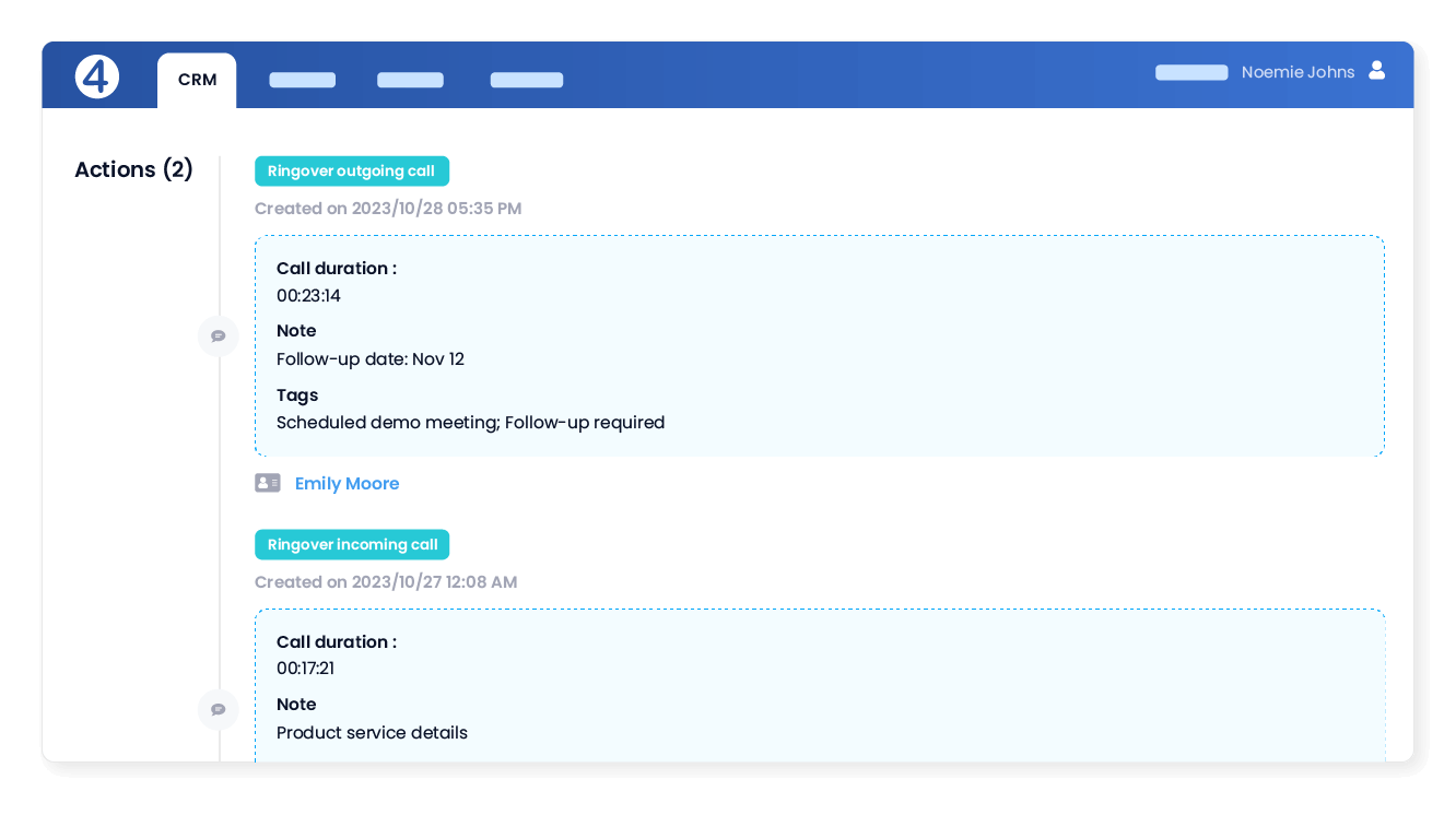 Easily access interaction history