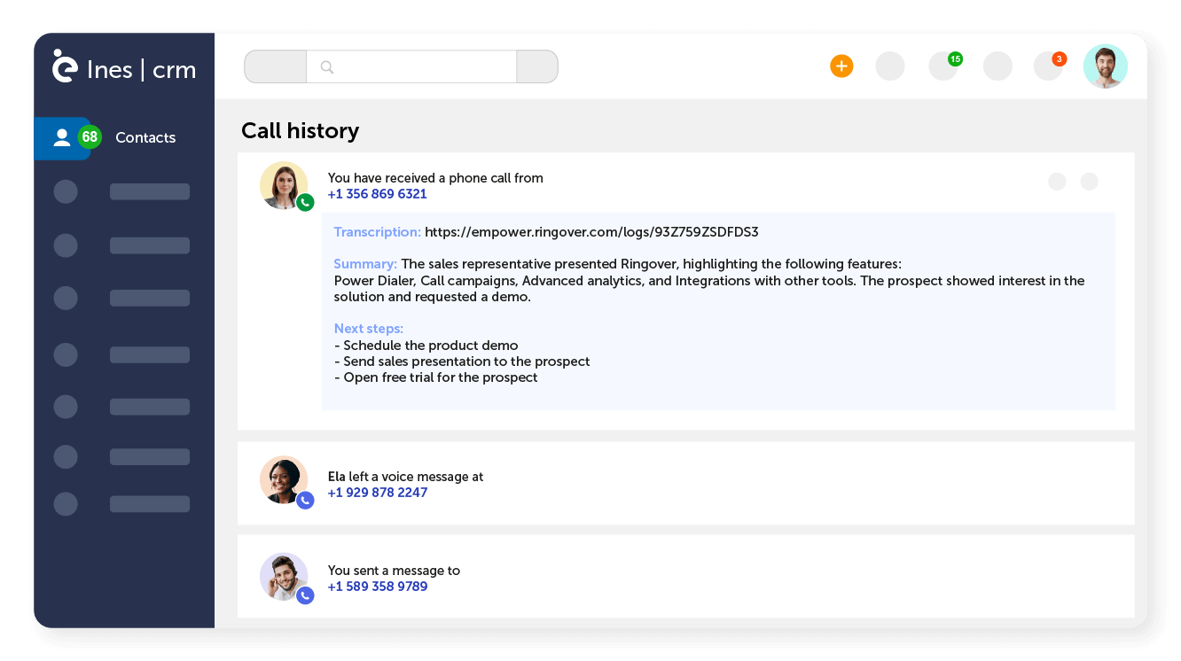Extract insights from each conversation