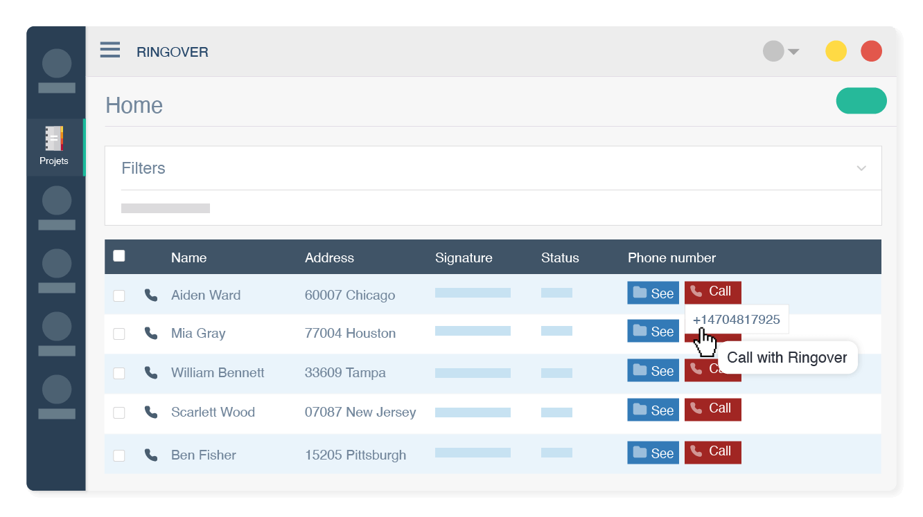 Call your customers with a click from OGGO Data