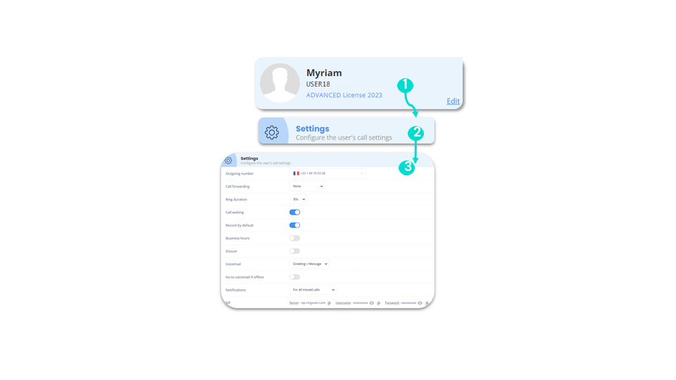 Set up a user’s phone