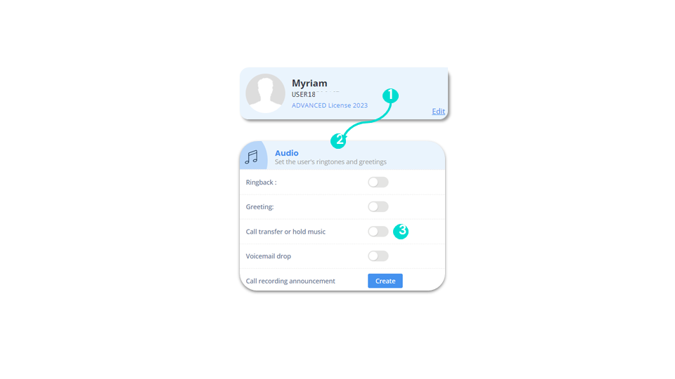 Configure direct line announcements and sounds