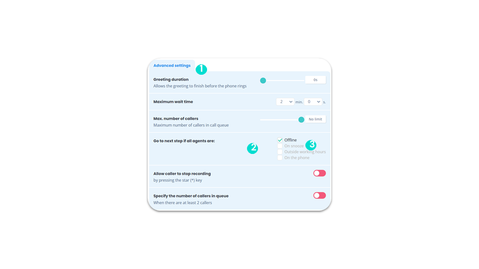 Configure call forwarding according to agent status (1)