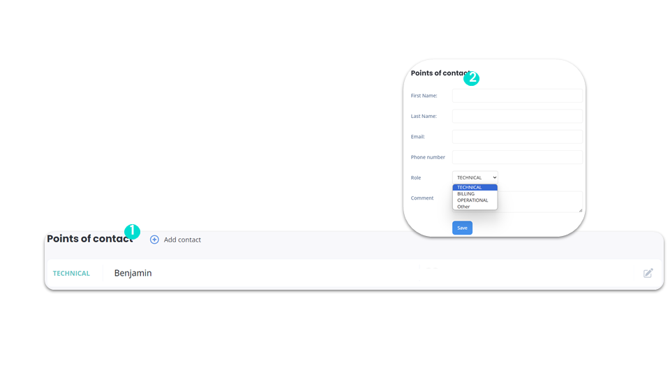 Manage your point of contacts