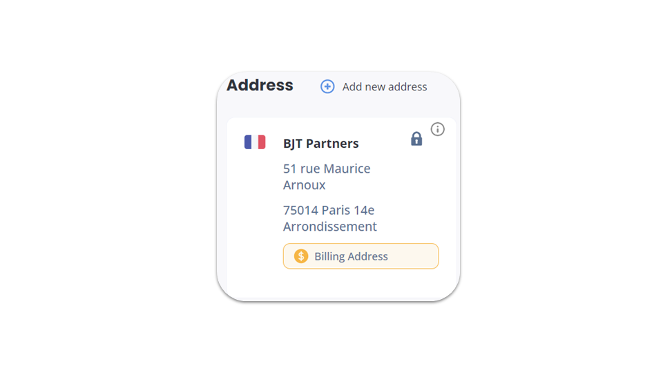 Manage your billing addresses