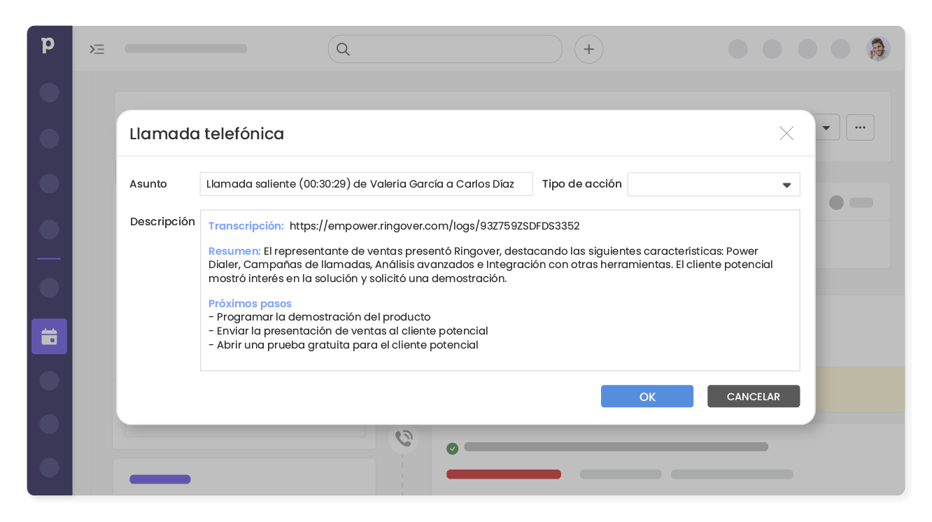 Extrae información de cada conversación