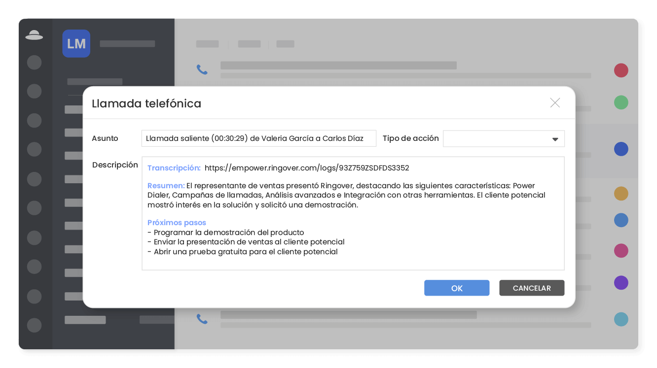 Extrae información de cada conversación