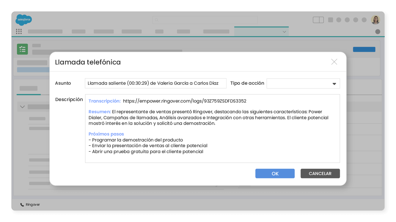 Extrae información de cada conversación