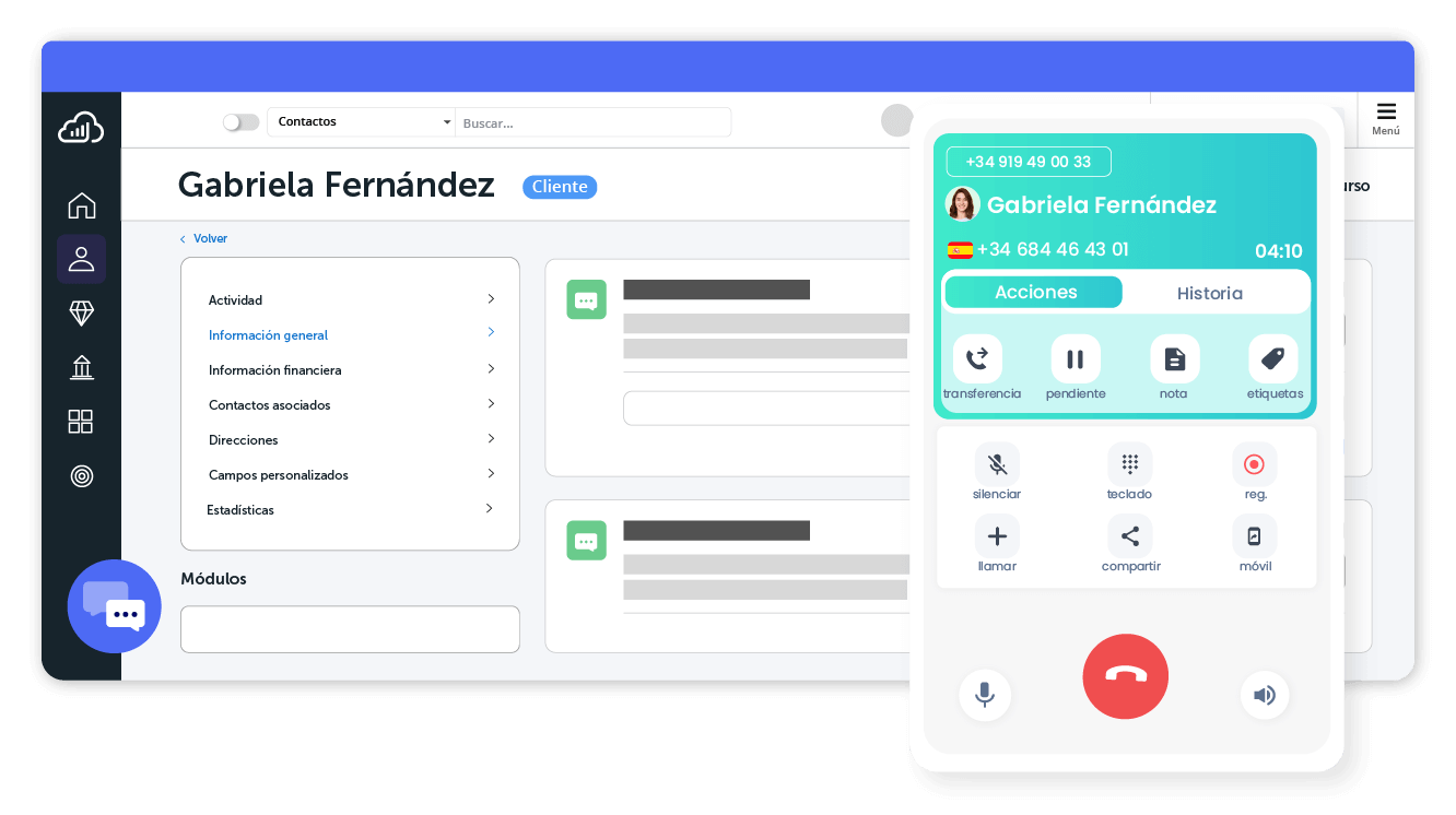 La ficha de tus contactos a mano