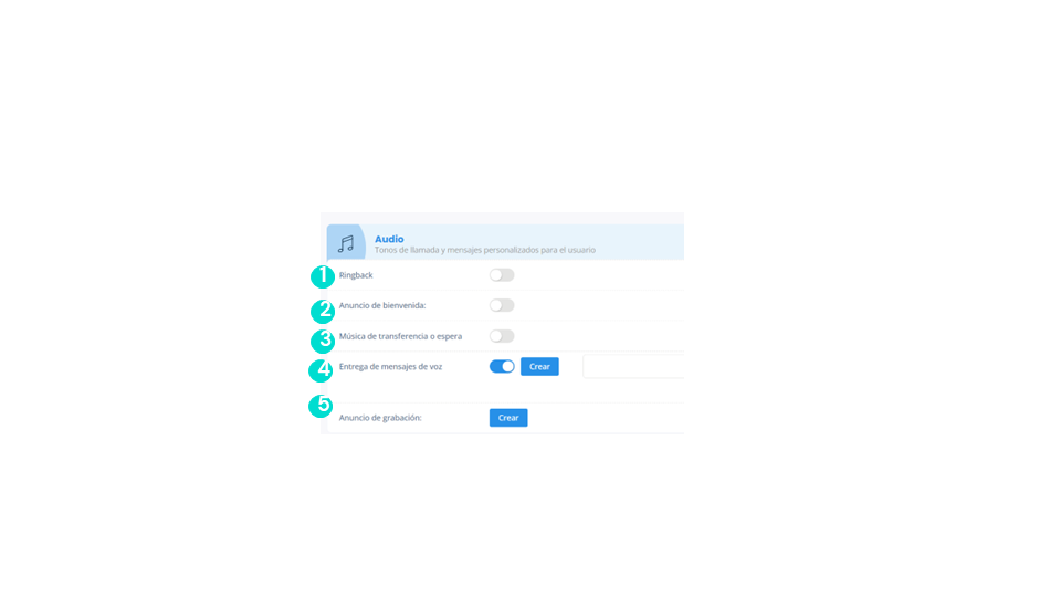 Configurar los anuncios y sonidos de las líneas directas (2)