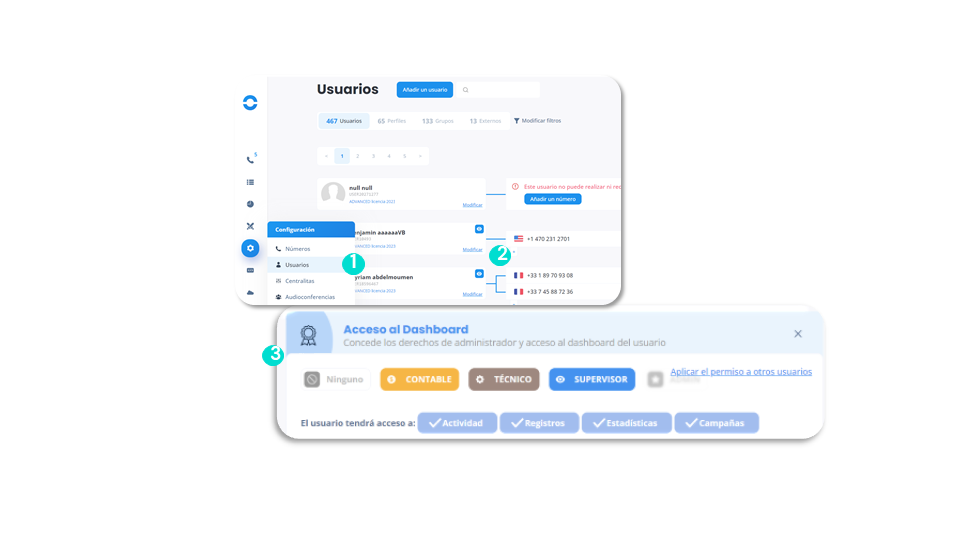 Configurar el acceso a la función «Campañas de SMS» (1)