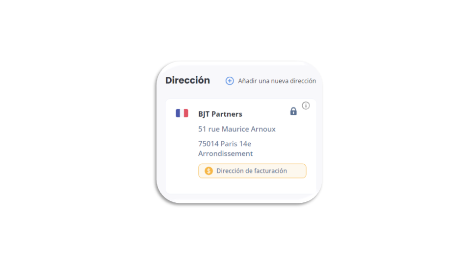Gestiona las direcciones de facturación