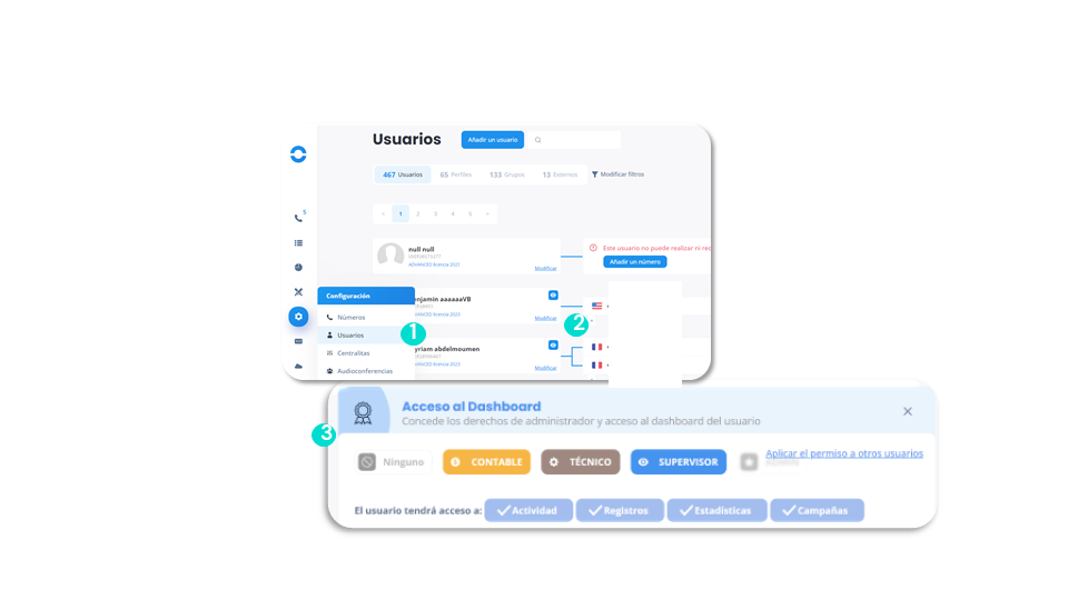 Configurar el acceso a la función «Campañas de SMS» (1)