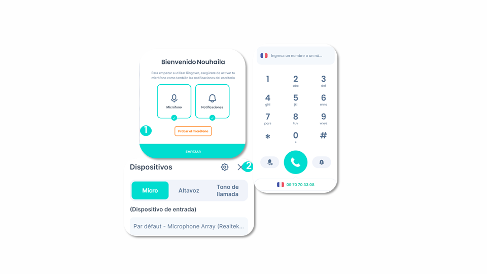 Probar los auriculares y el micrófono