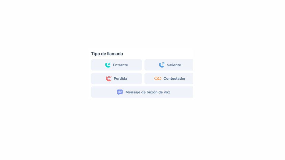 Tipos de llamadas - Llamadas entrantes