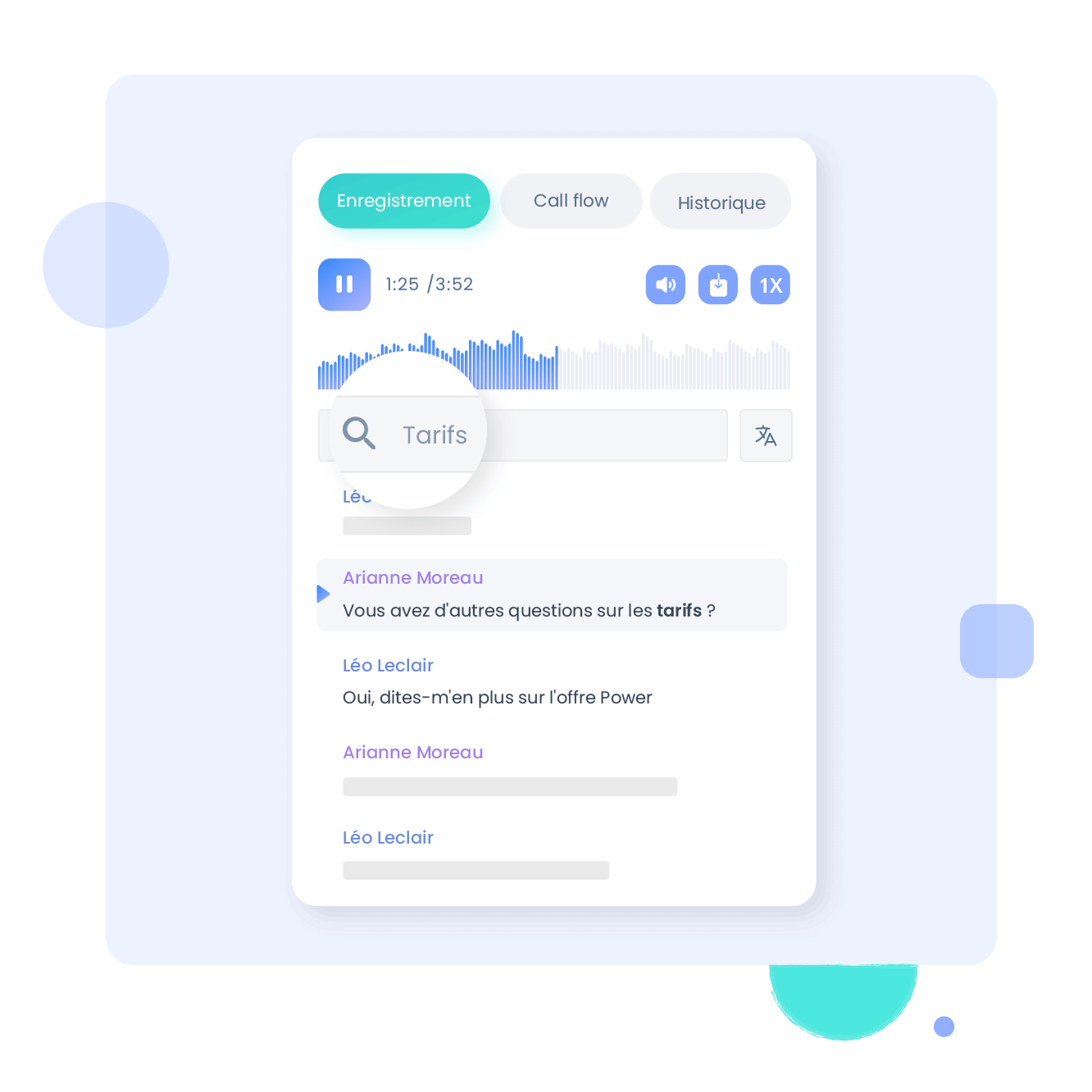 Enregistreur conversationnel, Transcripteur