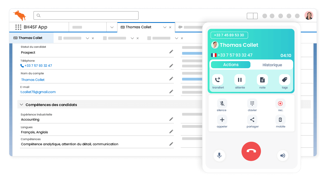 Accès automatisé aux dossiers des prospects et des clients