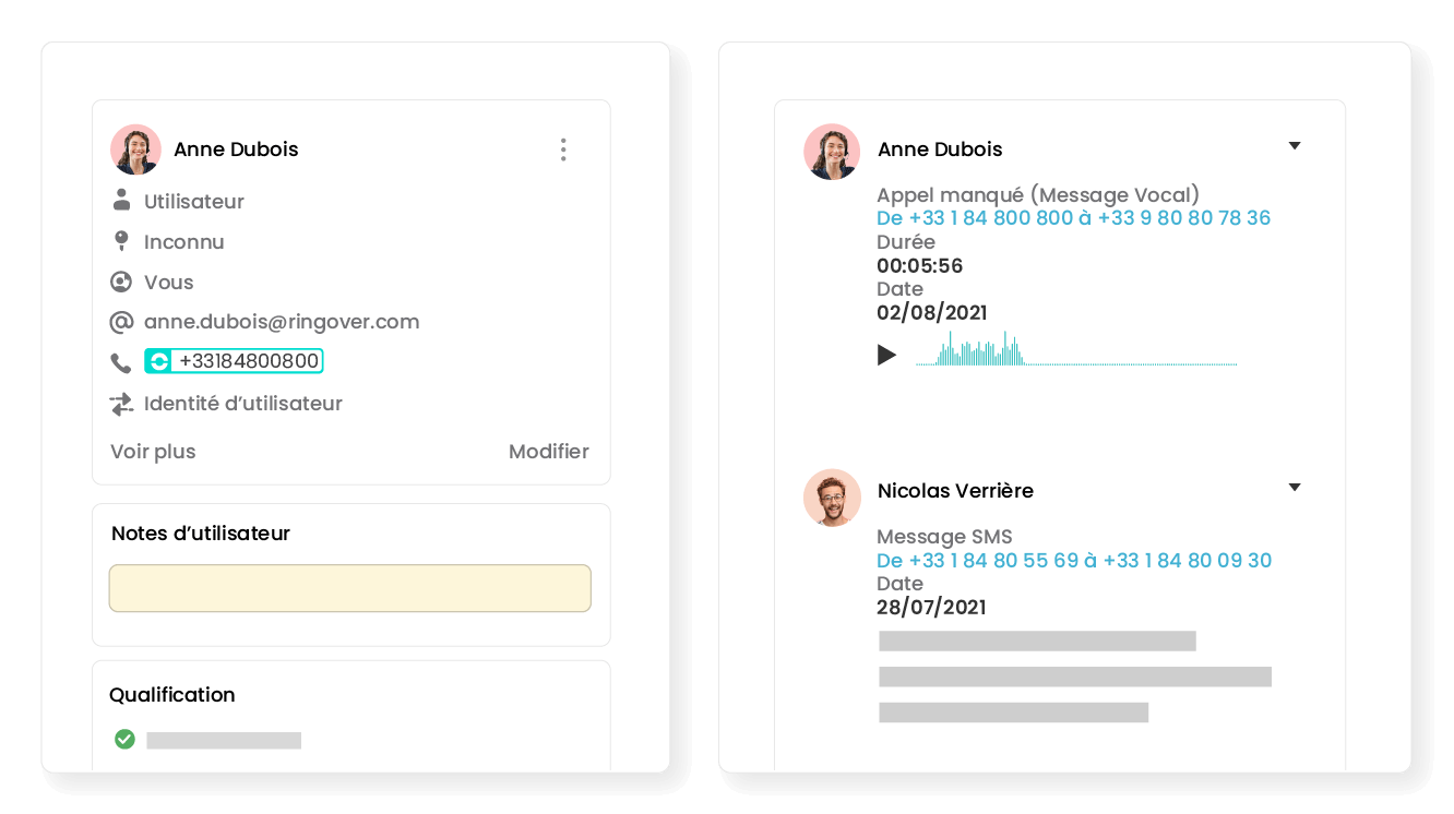 Retrouvez l'historique des appels dans Intercom