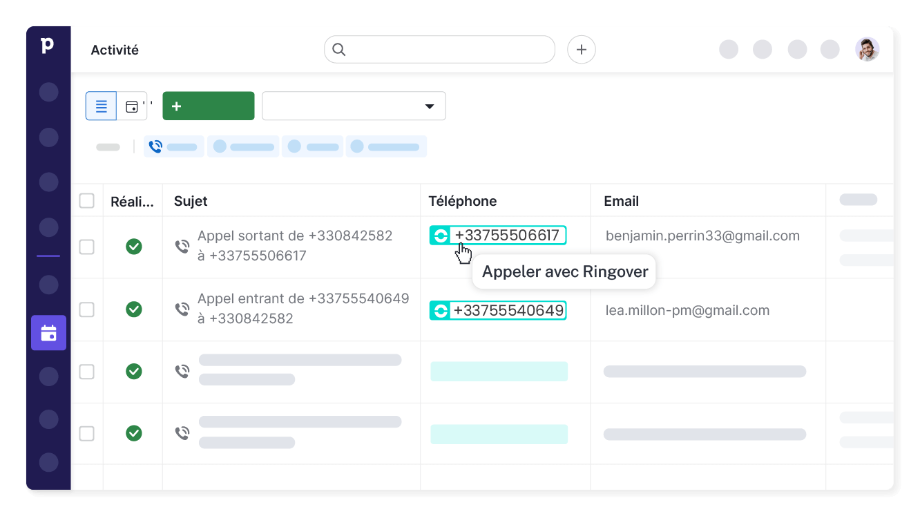 Appelez en 1 clic depuis Pipedrive