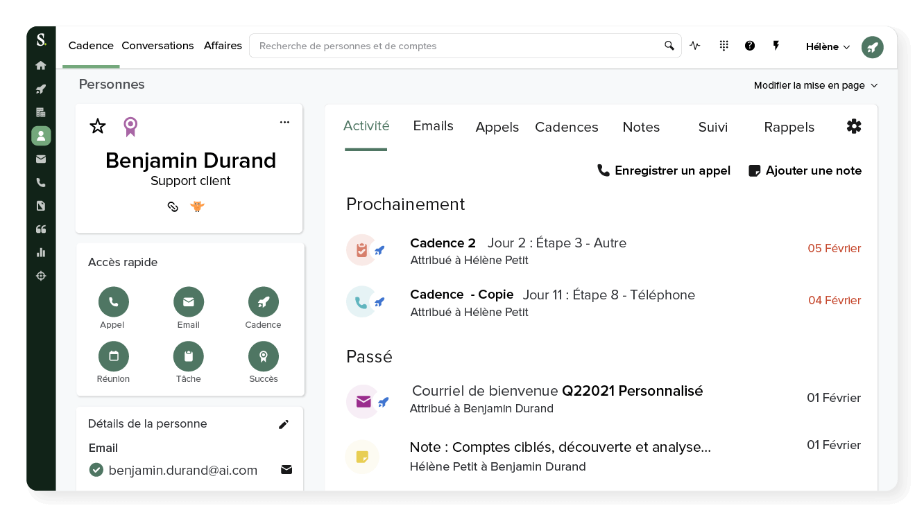 Retrouvez l'historique des appels et des SMS dans Salesloft