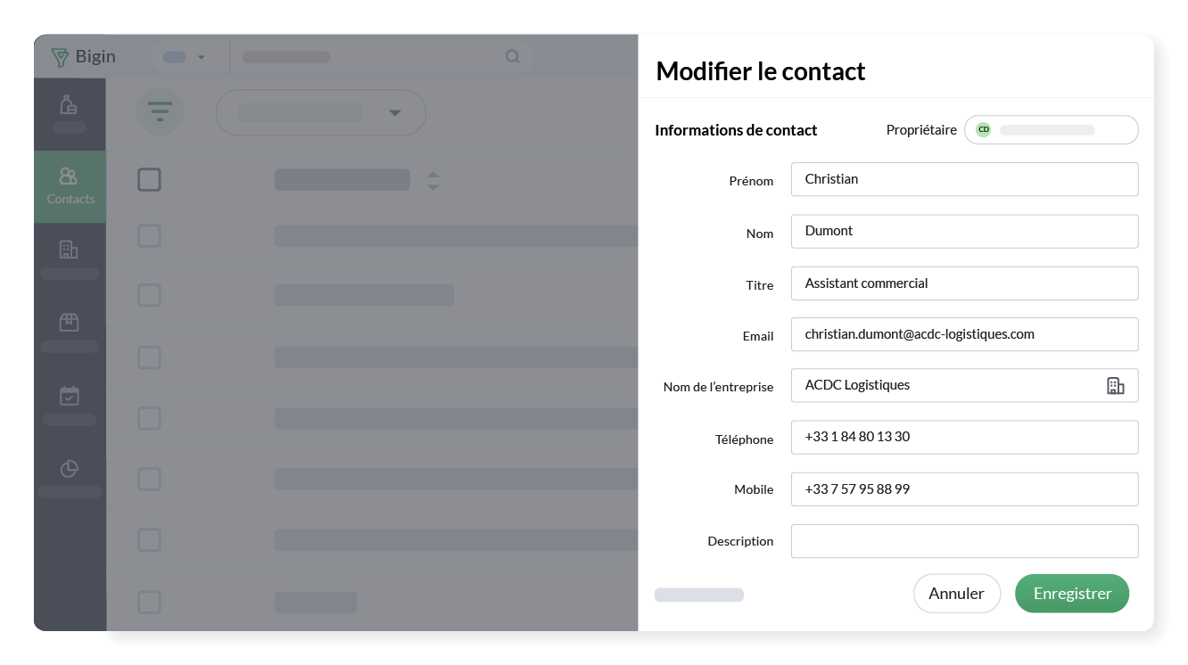 Enrichissez facilement vos données dans Zoho Bigin