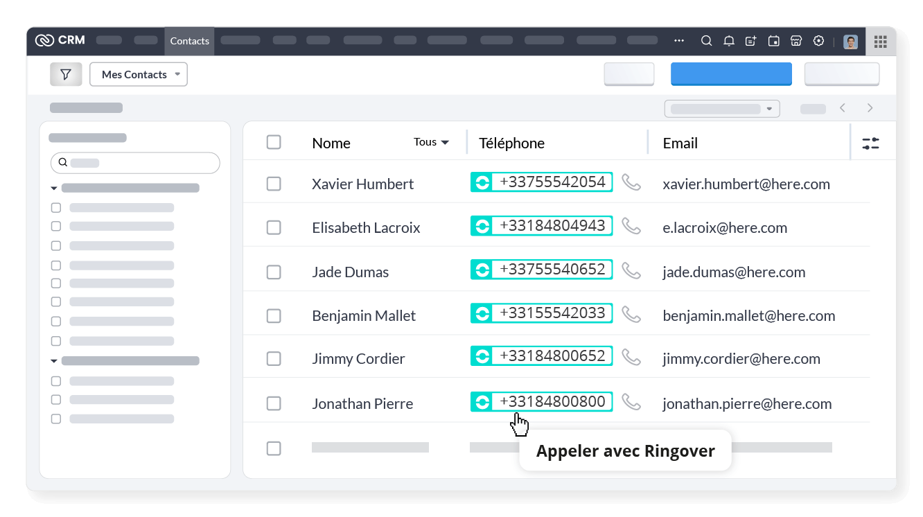 Appelez en 1 clic depuis Zoho CRM