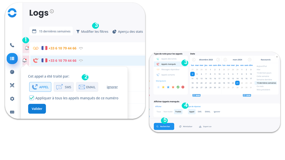 Traiter les appels manqués de votre standard