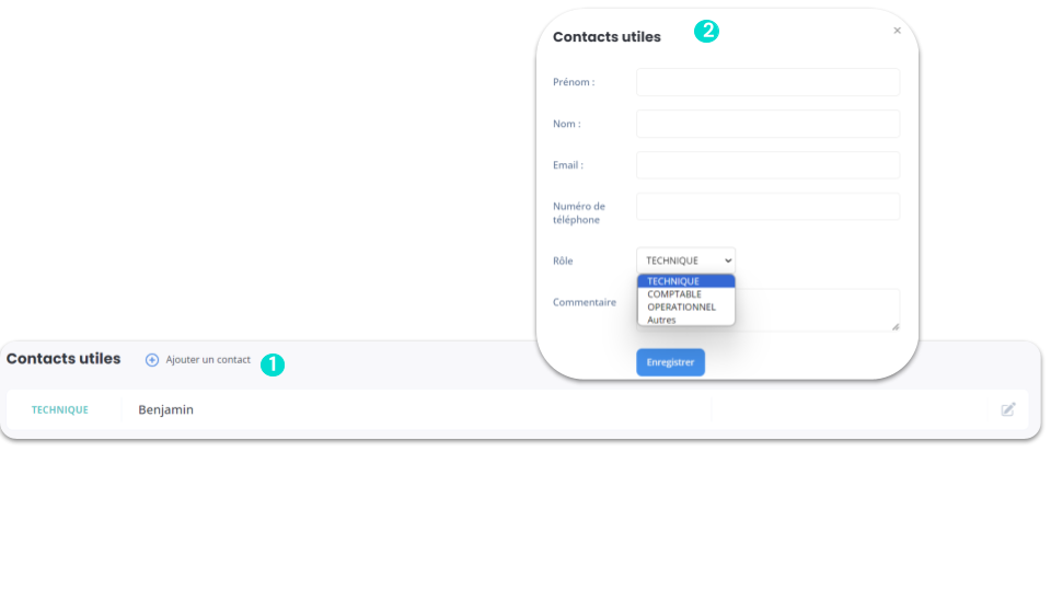 Gérer vos contacts utiles