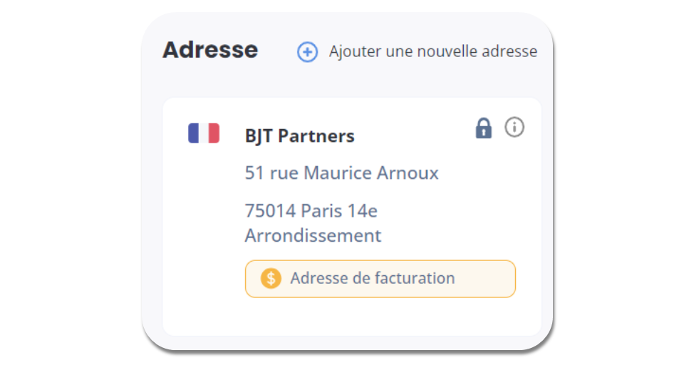 Gérez vos adresses de facturation