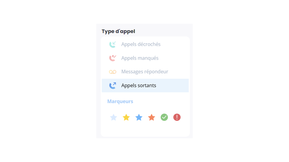 Logs d’appels - Appels sortants