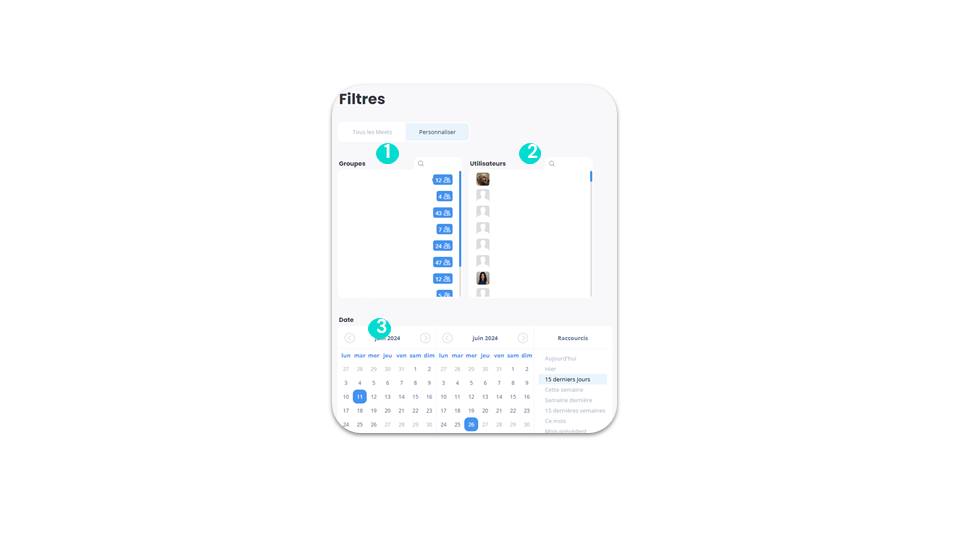 Filtres de Meet - Option “Personnaliser”