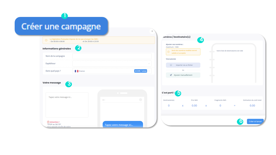 Envoyer une campagne de SMS
