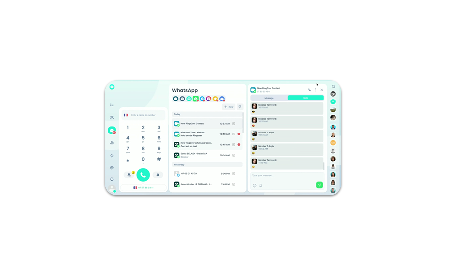Note interne pour la communication omnicanale (excepté le mail)